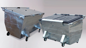 Galvanised steel waste container 