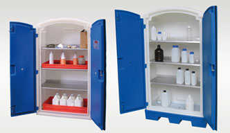 Plastic chemical storage cabinets 