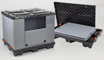 Plastic pallets with detachable walls and lid