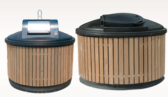 Semi-underground waste bins plastic