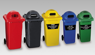 Wheelie bin 2 wheel round lid