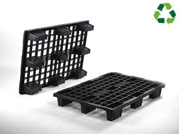Nestable pallet 1200x800x153 mm on 9 feet open deck PE-R