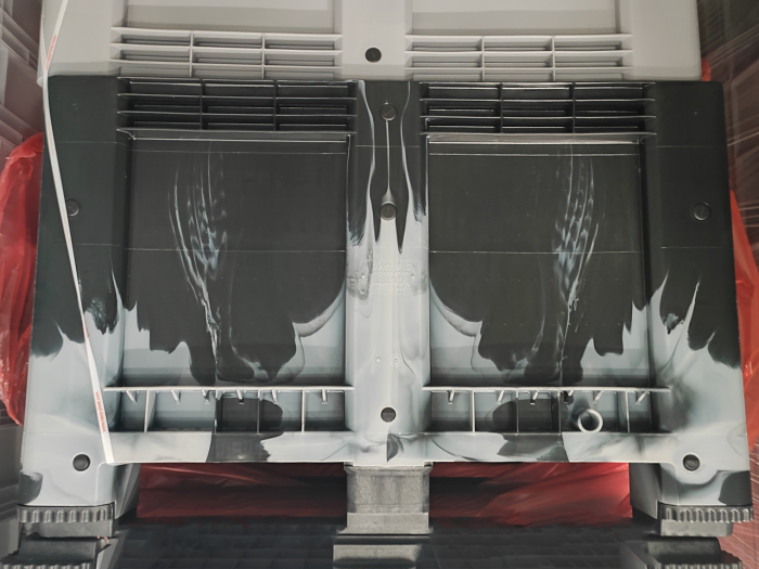 Caja-palet 610 L, 1200x1000x760 mm, cerrada, 4 apoyos, MARBLE