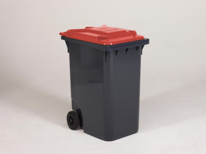 Wheelie bin 360L, 600x890x1100 mm, grey/red