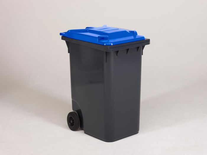 Wheelie bin 240L, 580x740x1070 mm, anthracite/blue
